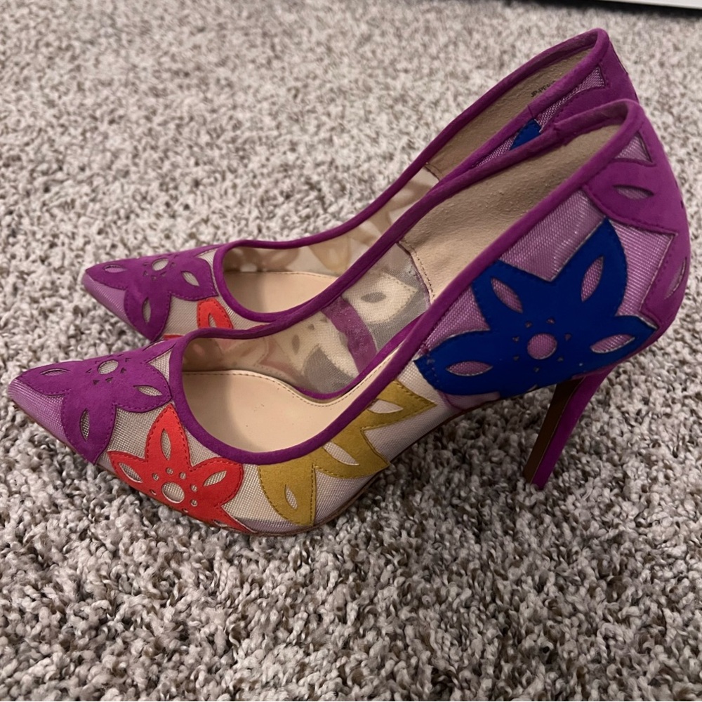 Colorful Floral Women's Heels - Picture 3 of 5